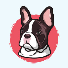 Closeup Portrait of the German Shepherd Dog Breed on the White Background. Hand Drawn Line Art. Vector Illustration.
