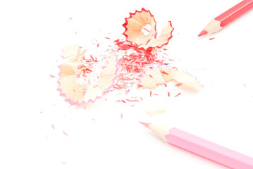 colorful pencils and shavings