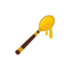 Honey spoon flat icon