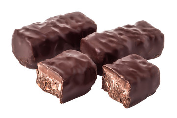 chocolate bars on a white background