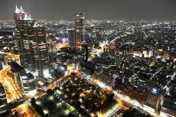 Fototapete 新宿西口の夜景 © Qiteng T