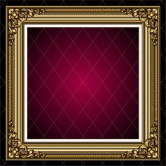 Vector vintage border frame engraving with retro ornament Vector