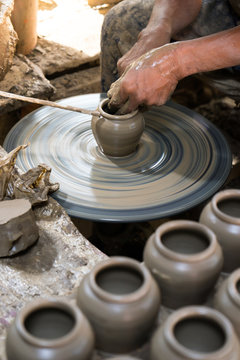 Making clay pot