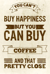 Fototapeta premium Hand drawn poster with quote about coffee