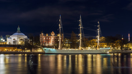 Naklejka na ściany i meble sailboat in Stockholm, Sweden