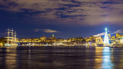 night view in Stockholm, Sweden