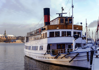 vintage boat in Stockholm, Sweden