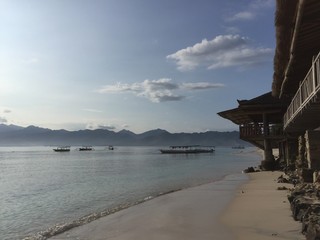 A beach of Gili Meno island in the morning, Indonesia, January 2016