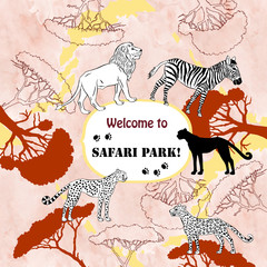 Background with savanna animal