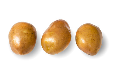Three potato isolated