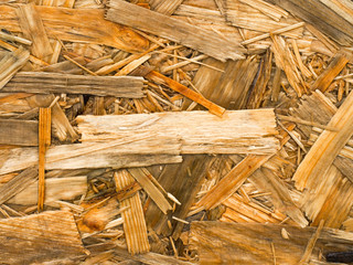 Close up of a recycled compressed wet wood chipboard. Background with space for your text