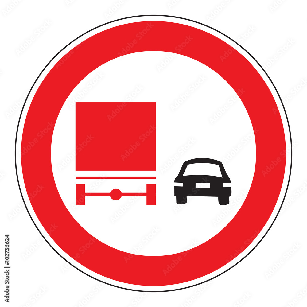 Poster no overtaking by trucks