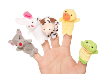 five animal finger puppets