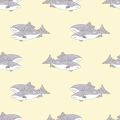 Seamless pattern for cooking fresh fish
