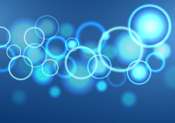 Abstract blue bokeh background. Vector illustration.
