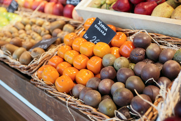 Shelf with fruits