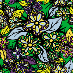 Boho Style Hand Drawn Seamless Pattern