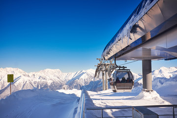 Mountains ski resort Caucasus - nature and sport background