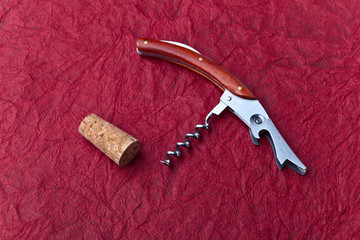 corkscrew and cork