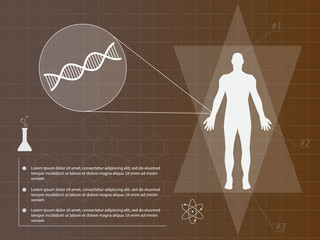 Man silhouette infographic medicine background