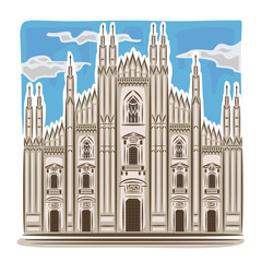 Fototapeta premium Vector illustration on the theme of Milan cathedral