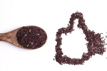 Rice berry on white background