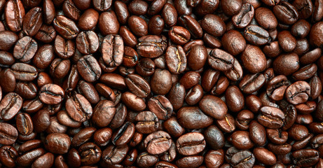 Roasted coffee beans background