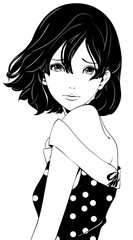 黒髪の女性 / ファッション / 困り顔