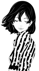 黒髪の女性 / ファッション / 目を閉じる