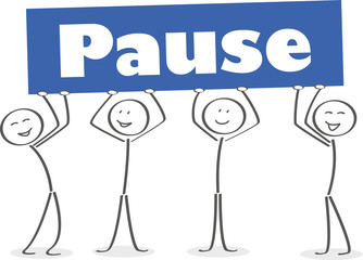 Strichmännchen Team freut sich über eine Pause