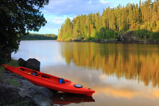 Canoe at the lake