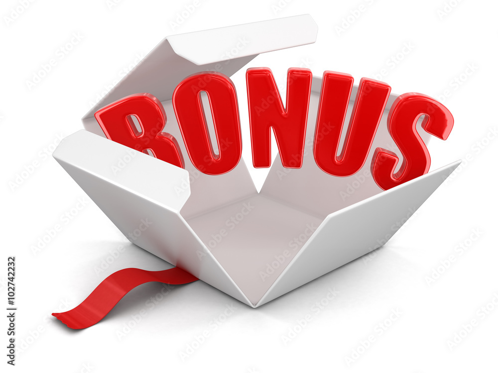 Poster open package with bonus. image with clipping path
