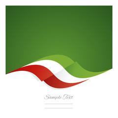 Abstract Mexican flag ribbon green background