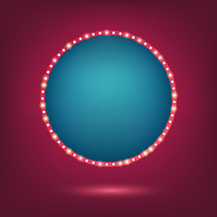 Light bulbs vintage neon glow frame vector illustration.