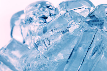 Fototapeta na wymiar Background of blue ice cubes
