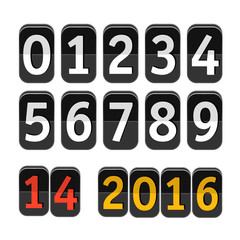 Counter with digits set. Flat design
