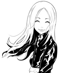 ロングヘアの女性 / ファッション / 笑顔