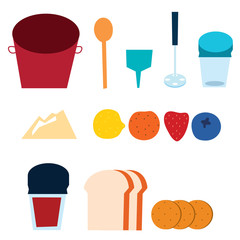 Jam Making supplies vector illustration