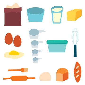 Bread Baking Supplies vector illustration