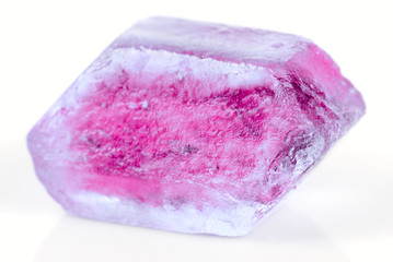Crystal of blue mineral