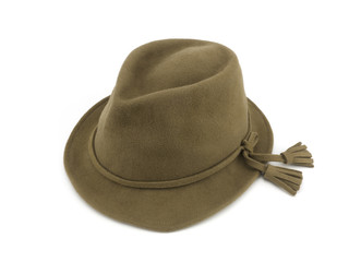 Brown straw hat isolated on white background clipping path