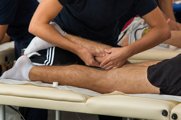 Athlete's Muscles Massage after Sport Workout