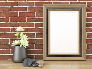 Empty modern style frame, 3D render