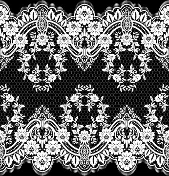 Seamless black flower lace pattern, retro lace texture Stock Vector Image &  Art - Alamy