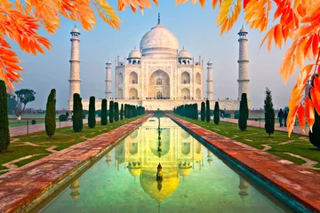 Foto op Plexiglas Taj Mahal at sunrise, Agra, Uttar Pradesh, India. © Luciano Mortula-LGM