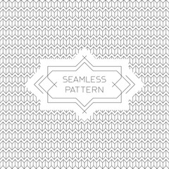 Vector seamless pattern with outline style label in black and white