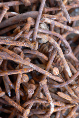 pile of rusty nails