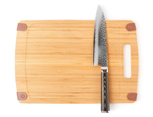 High quality japanese knife on cutting board