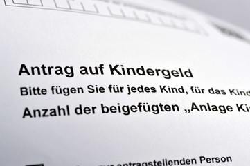 Antrag auf Kindergeld, Formular, Antrag, Sozialleistung, Familienpolitik, Familienrecht, Eltern,...