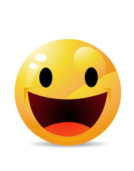 Fototapeta premium Modern yellow laughing happy smile